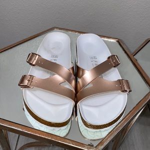 Birkenstock Yao Hex Metallic Slide Sandals